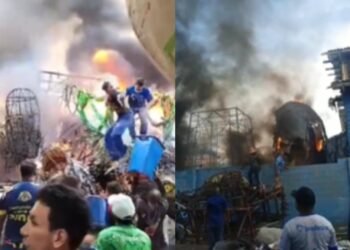 Incêndio atinge galpão do Boi Caprichoso: vídeo