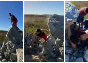 fotógrafo atingido por rocha de três toneladas,