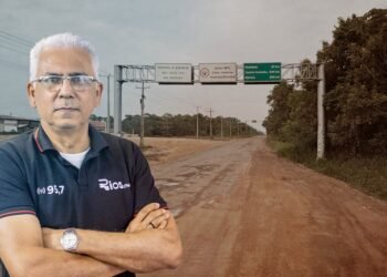 Montagem Cristóvão Nonato e ao fundo a BR-319