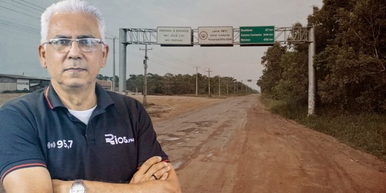 Montagem Cristóvão Nonato e ao fundo a BR-319