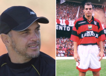Montagem de fotos com Maurinho atualmente e quando ele era jogador do Flamengo