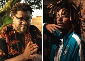 Foto de artistas negros amazonenses Papo de Preto e MC DaCota