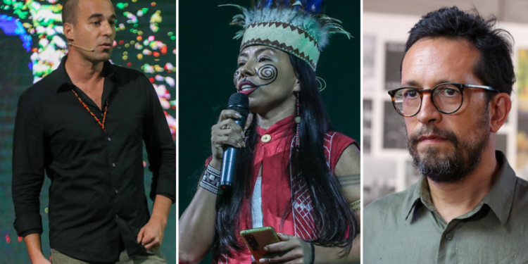 Montagem de fotos com palestrantes do TEDxAmazônia com participação da indígena Wanda Witoto