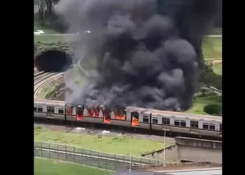 Vagão de metrô pega fogo no Distrito Federal