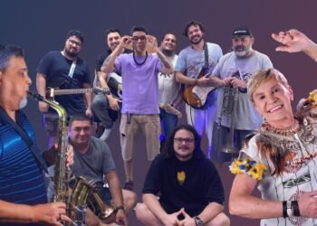 Banda Tukumanus homenageia Zezinho Corrêa e Teixeira de Manaus (Fotos: Orlando Júnior e divulgação) - (Arte: João Dejacy).