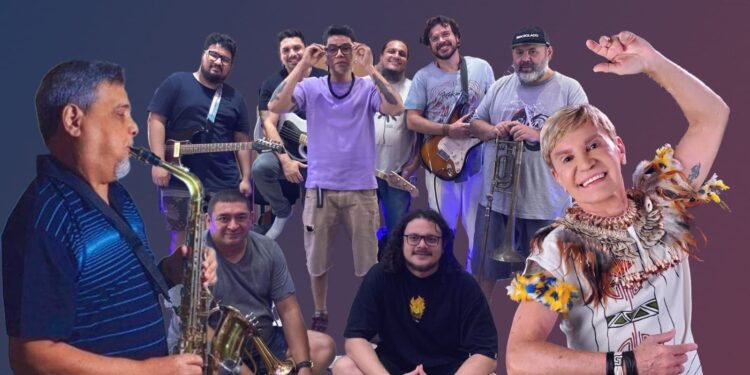 Banda Tukumanus homenageia Zezinho Corrêa e Teixeira de Manaus (Fotos: Orlando Júnior e divulgação) - (Arte: João Dejacy).