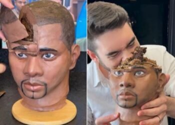 Bolo foi feito com chocolate e calabresa - (Foto: Internet)