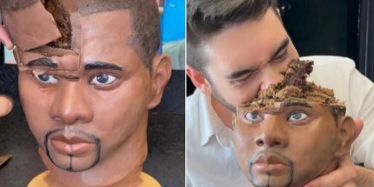 Bolo foi feito com chocolate e calabresa - (Foto: Internet)