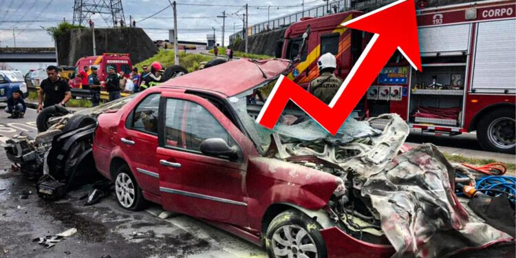 As ruas da cidade de Manaus se tornaram palco de frequentes acidentes de trânsito (Arte: João Dejacy/ Rios de Notícias)