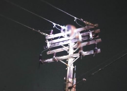 O homem ficou preso ao poste - (Foto: Divulgação/ Internet)