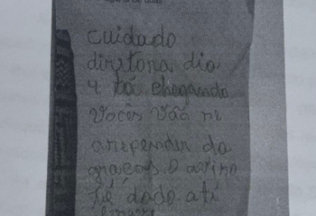 Carta feita pello suspeito - (Foto: Divulgação)