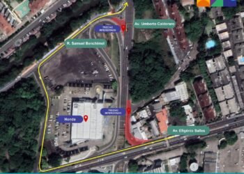 Os condutores que queiram chegar ao Parque 10 devem seguir mais alguns metros após a passagem subterrânea e entrar à direita - (Foto: Divulgação/IMMU)