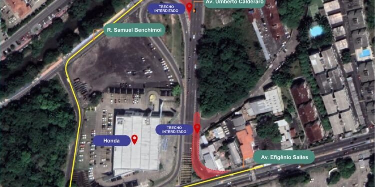 Os condutores que queiram chegar ao Parque 10 devem seguir mais alguns metros após a passagem subterrânea e entrar à direita - (Foto: Divulgação/IMMU)