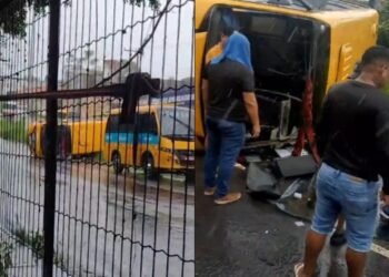 ‘Amarelinho’ capota na zona Norte de Manaus