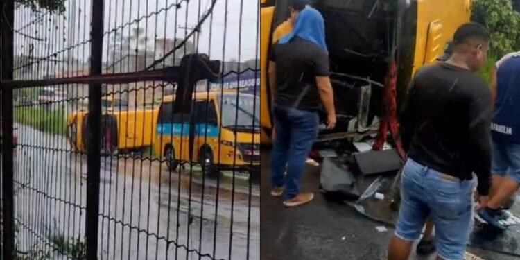 ‘Amarelinho’ capota na zona Norte de Manaus