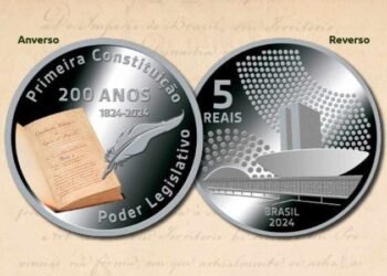 Moeda de 200 anos da primeira constituição