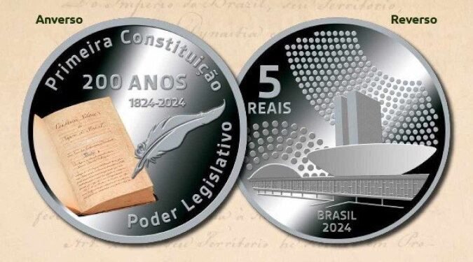 Moeda de 200 anos da primeira constituição
