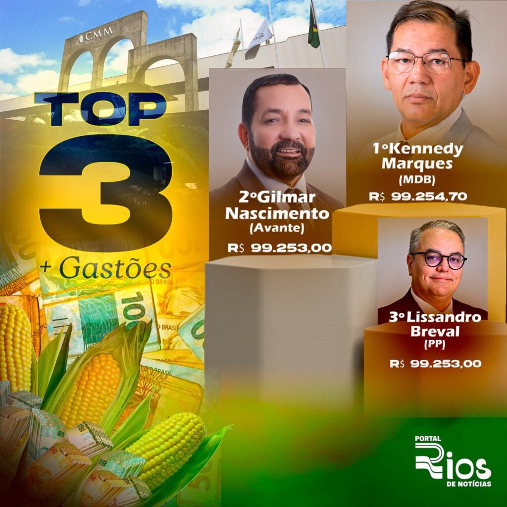 Kennedy Marques (MDB), Gilmar Nascimento (Avante) e Lissandro Breval (PP) - (Arte: Abraão Torres/ Rios de Notícias)