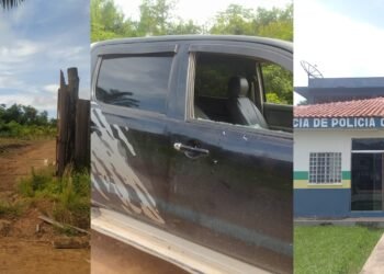Local do crime/ Caminhonete apreendida/ 73ª DIP - (Foto: Divulgação/ PC-AM)