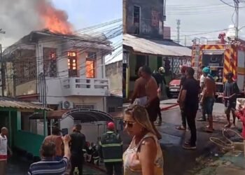 Incêndio atinge casa no bairro Praça 14, em Manaus