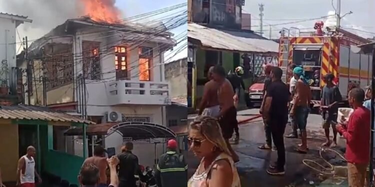 Incêndio atinge casa no bairro Praça 14, em Manaus