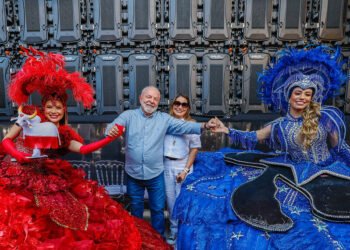 Lula e Janja da Silva, durante visita a Parintins em 2023 (Ricardo Stuckert)