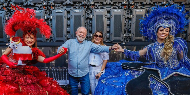 Lula e Janja da Silva, durante visita a Parintins em 2023 (Ricardo Stuckert)