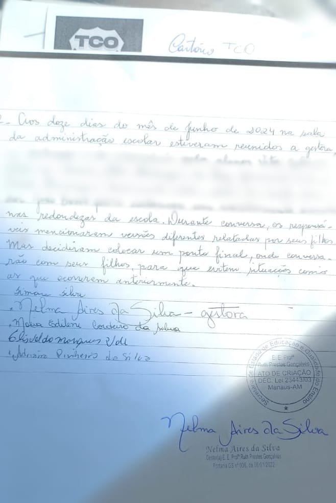 
Termo circunstanciado de ocorrência