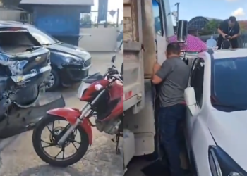 caçamba atinge criança