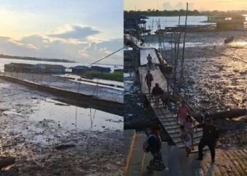 "Deus tenha misericórdia", diz morador de Tabatinga ao mostrar o nível baixo do rio Solimões