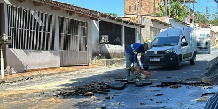 reparo de canos estourados no conjunto Lula