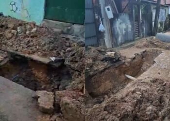 Área de escavação no beco São Miguel, bairro Morro da Liberdade (Arquivo Pessoal)