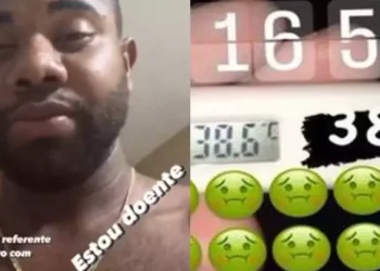 Davi Brito usa foto de termômetro da internet para "comprovar" febre (Reprodução/Terra)