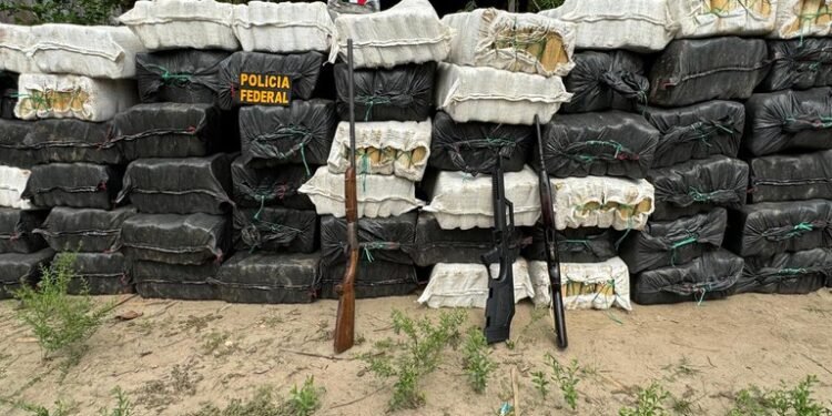 Drogas e armas apreendidas durante a operação