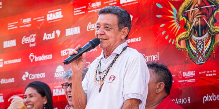 Presidente Fred Góes durante coletiva do Boi Garantido (João Dejacy/Rios de Notícias)