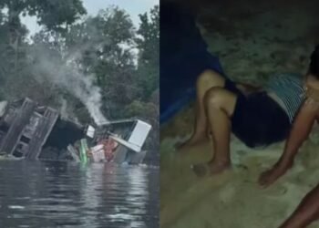 Incêndio na embarcação no Amazonas