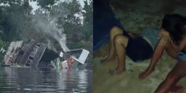 Incêndio na embarcação no Amazonas