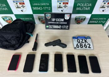 Aparelhos apreendidos - (Foto: Divulgação/PMAM)