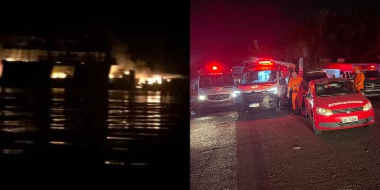 Sete desaparecidos após incêndio em barco no Rio Negro