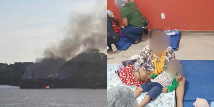 Vítimas recebem atendimento no hospital de Uarini (Reprodução)