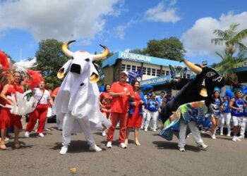 Boi Garantido e Caprichoso durante campanha do Hemoam - (Foto: Divulgação)