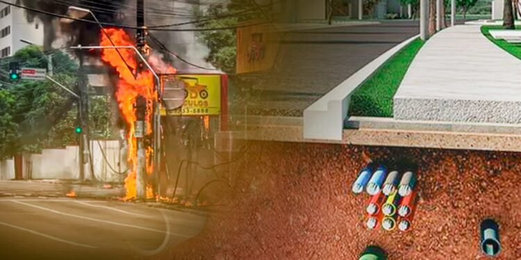 Fiação Elétrica Subterrânea em pontos estratégicos pode ser solução para problemas com a rede elétrica (Arte: Abraão Torres/Rios de Notícias)