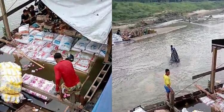 Barco afunda após bater em tronco no rio Purus