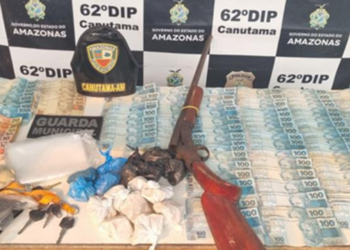 Trio é preso por tráfico de drogas e posse de arma de fogo, em Canutama