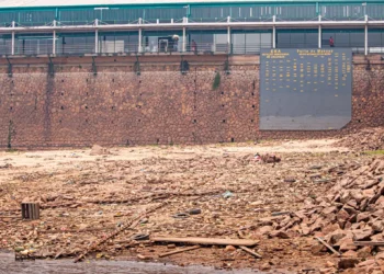 Régua do Porto de Manaus durante a seca histórica de 2023 (João Dejacy/Rios de Notícias)