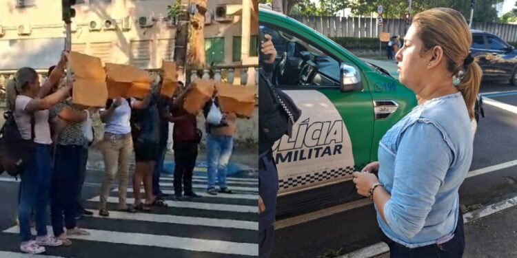 Terceirizados de serviços gerais protestam por atraso salarial