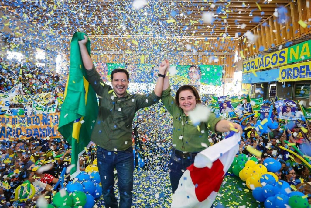 A convenção também contou com a participação, em vídeo, do presidente Jair Bolsonaro