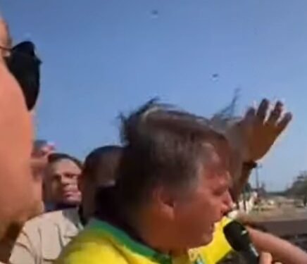 Bolsonaro é atacado por abelhas durante comício (Foto: Reprodução)