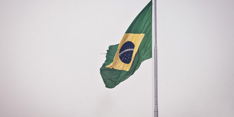 Bandeira do Brasil encoberta por fumaça na zona Leste de Manaus (João Dejacy/Rios de Notícias)