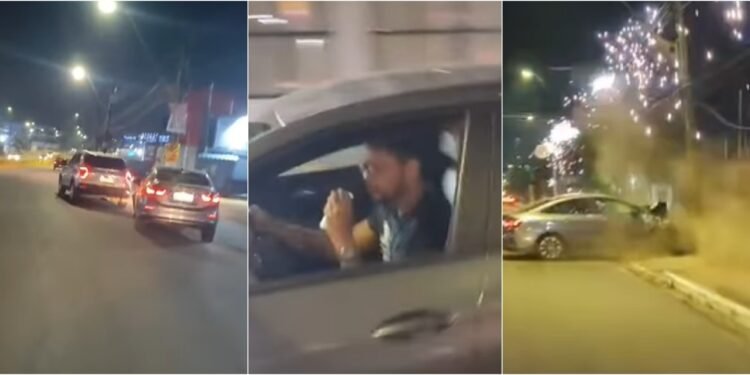 Motorista com sinais de embriaguez colide carro em poste no Parque das Laranjeiras